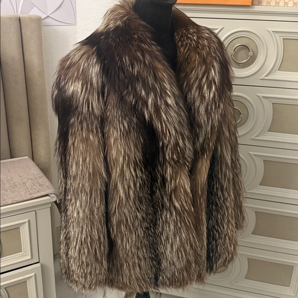 Saga Furs Jackets & Blazers - Saga fox silver fox fur coat thick pelts medium
